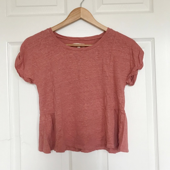 Madewell | Modern Linen Gather Peplum Drape Top - Picture 6 of 8
